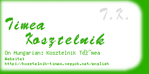 timea kosztelnik business card